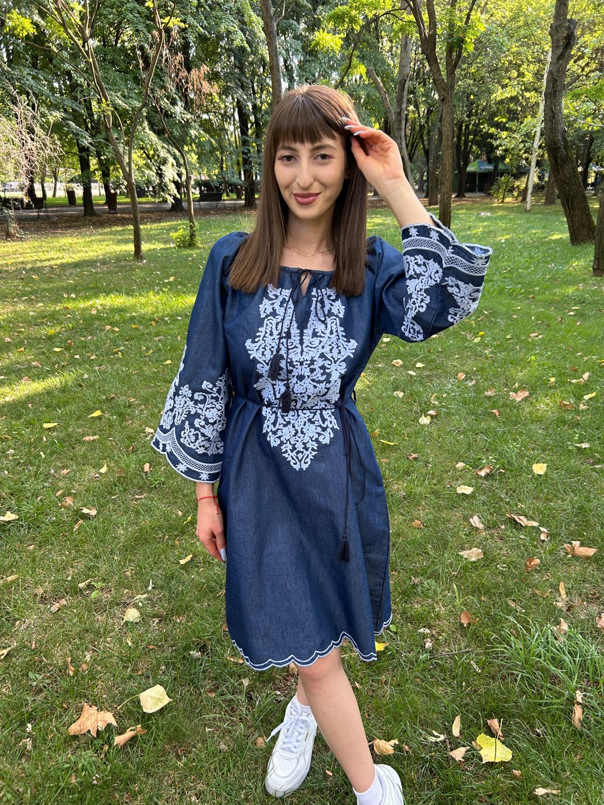 Rochie tradițională femei TM1363 *denim* - L