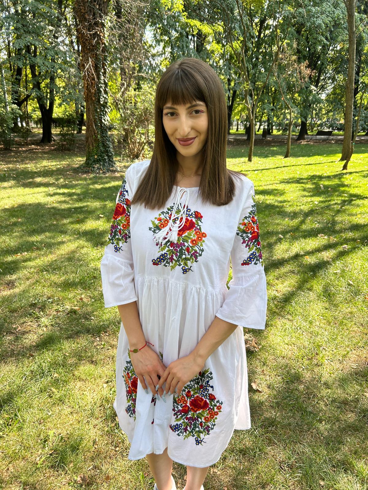 Rochie tradițională femei TM1417 *motive florale* - S