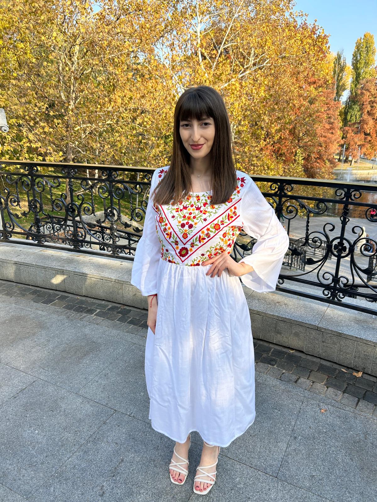 Rochie tradițională femei TM1666 *magie albă* - M