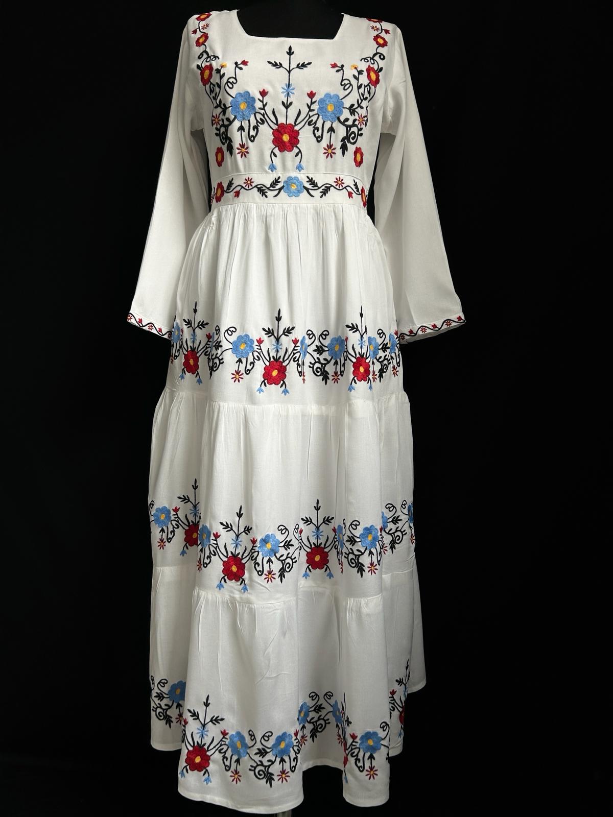 Rochie tradițională femei TM198 *motive florale* - XXL