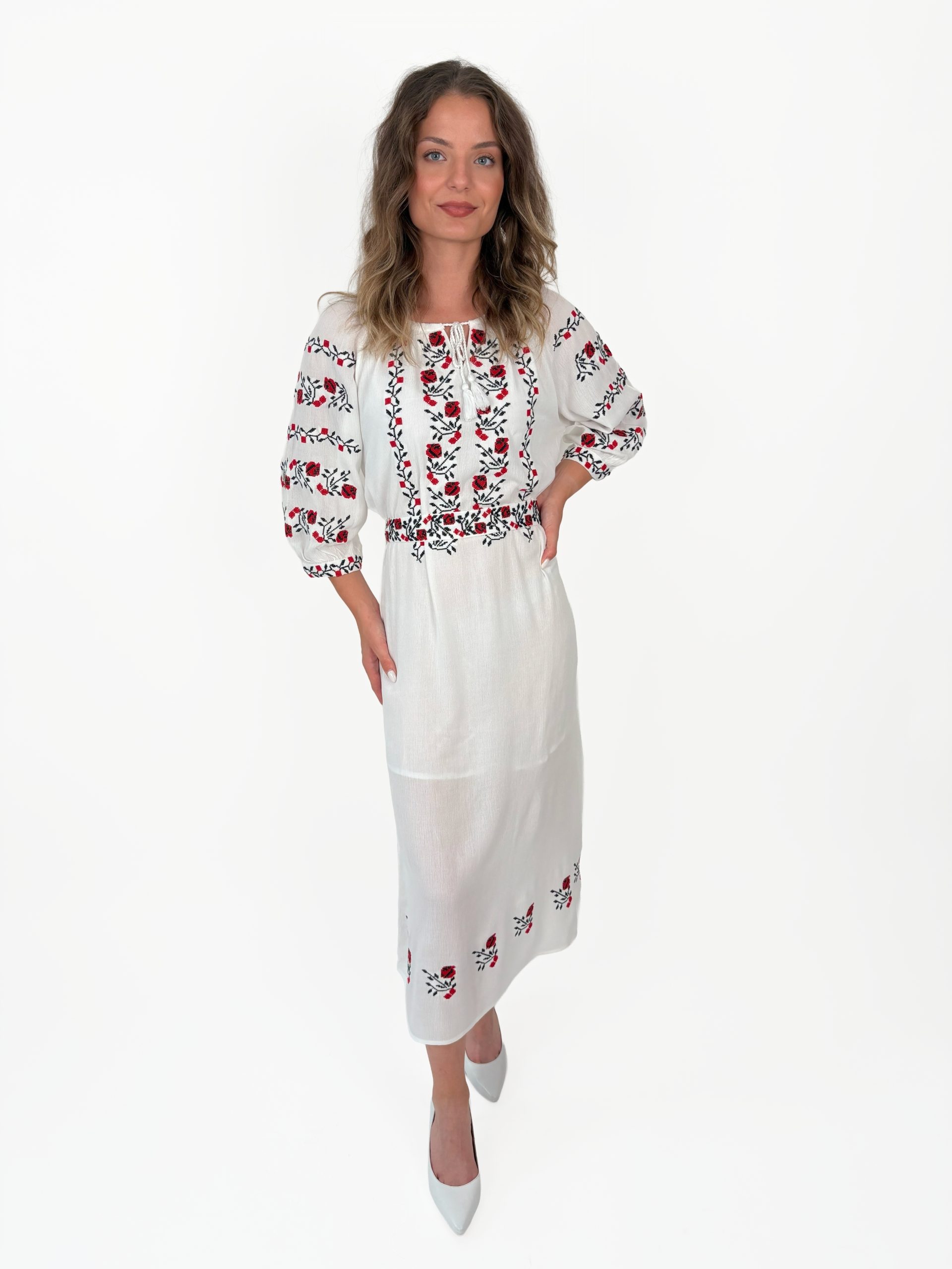 Rochie tradițională femei TM2006 *motive florale* - M