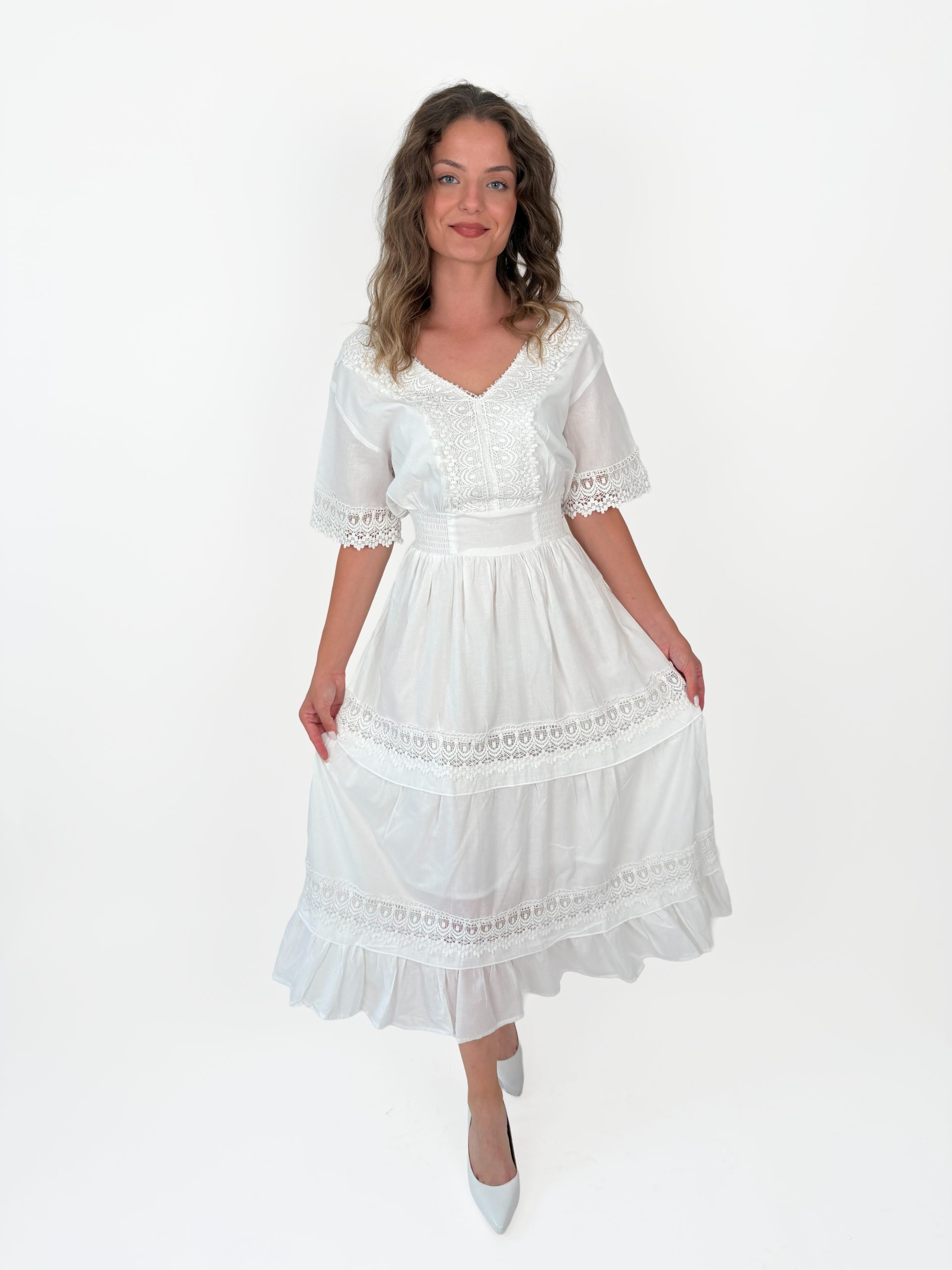 Rochie tradițională femei TM2011 *magie alba* - M
