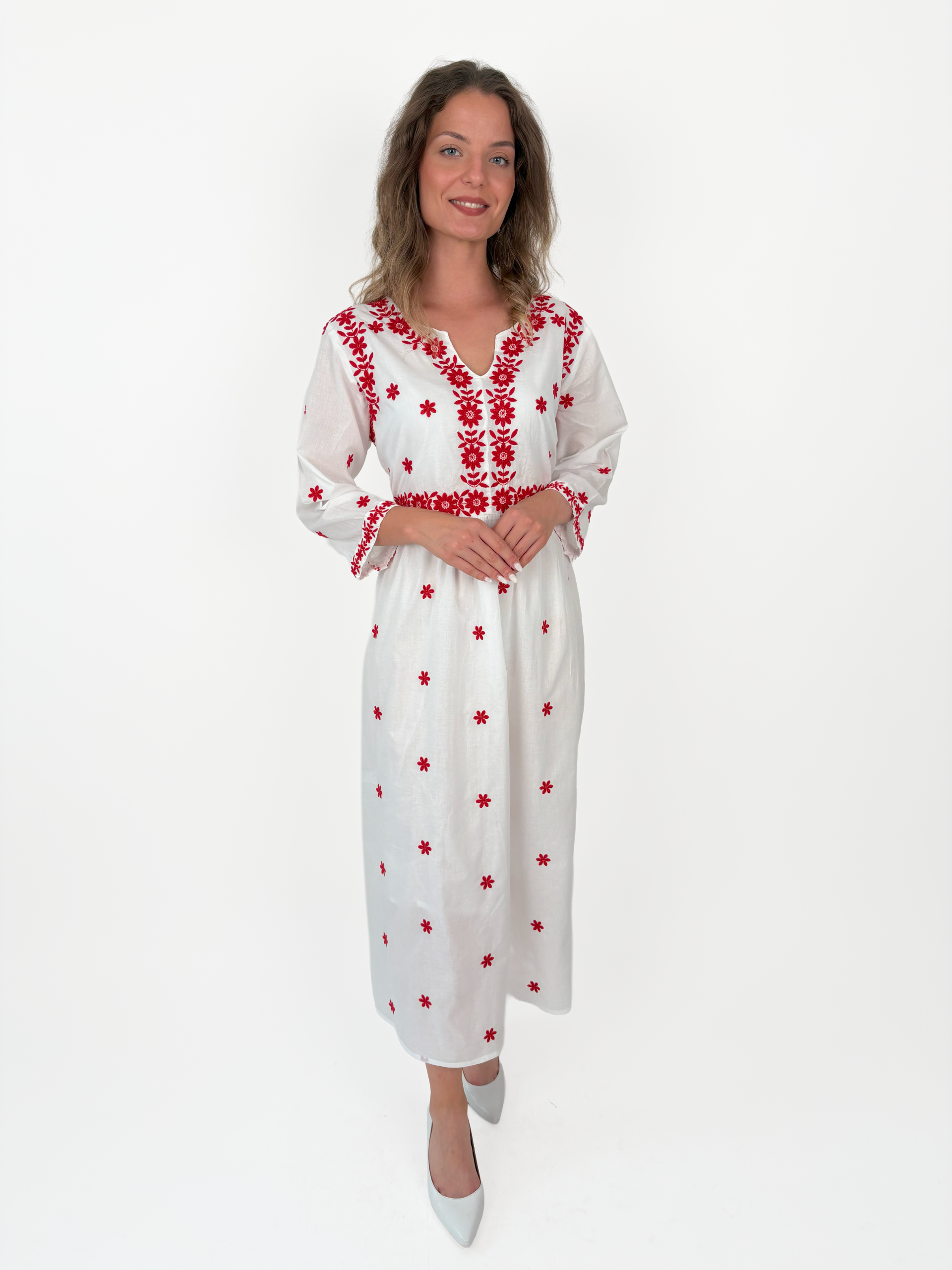 Rochie tradițională femei TM2012 *motive florale* - 3XL