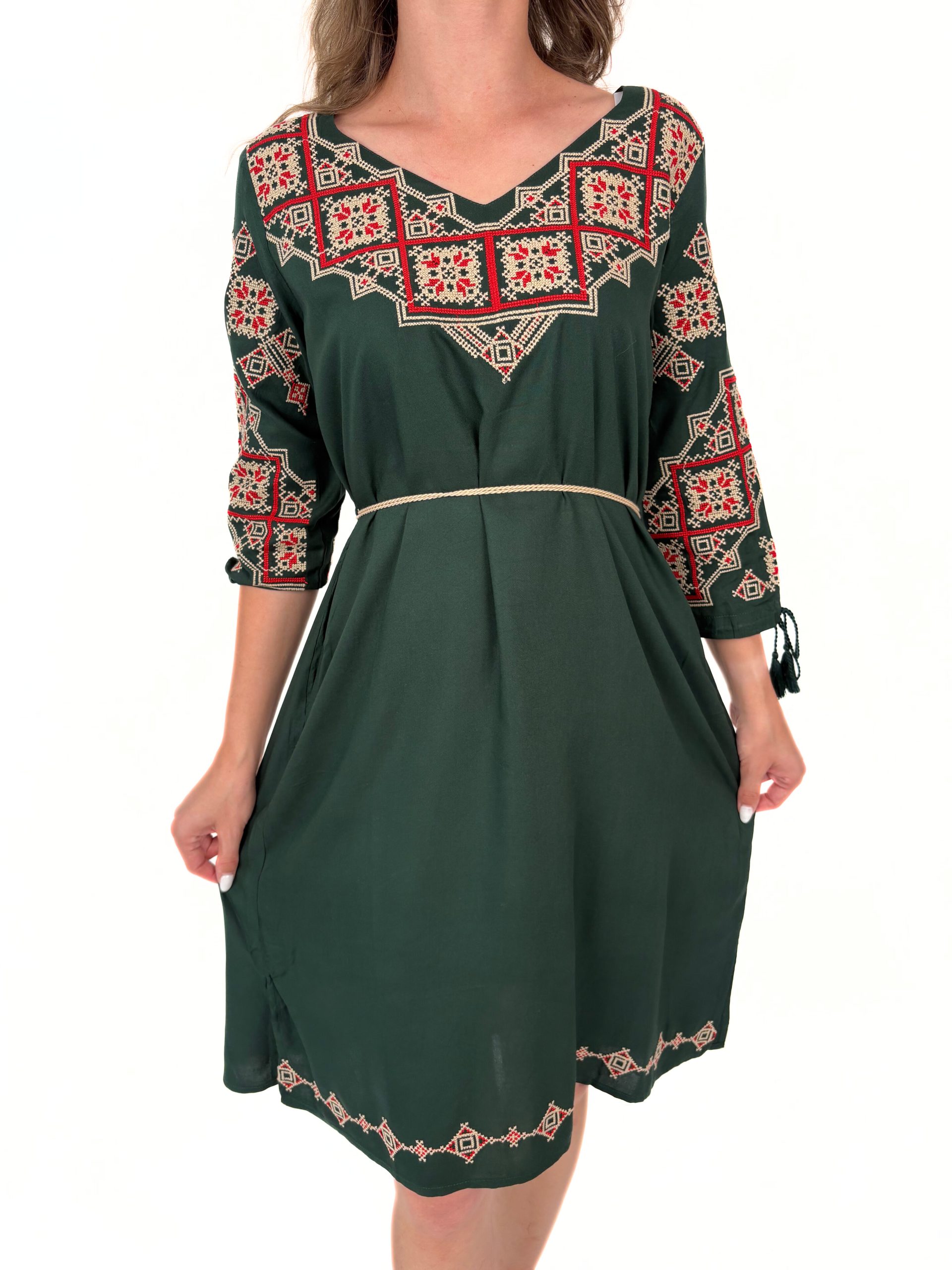 Rochie tradițională femei TM2083 -verdele naturii- - XL