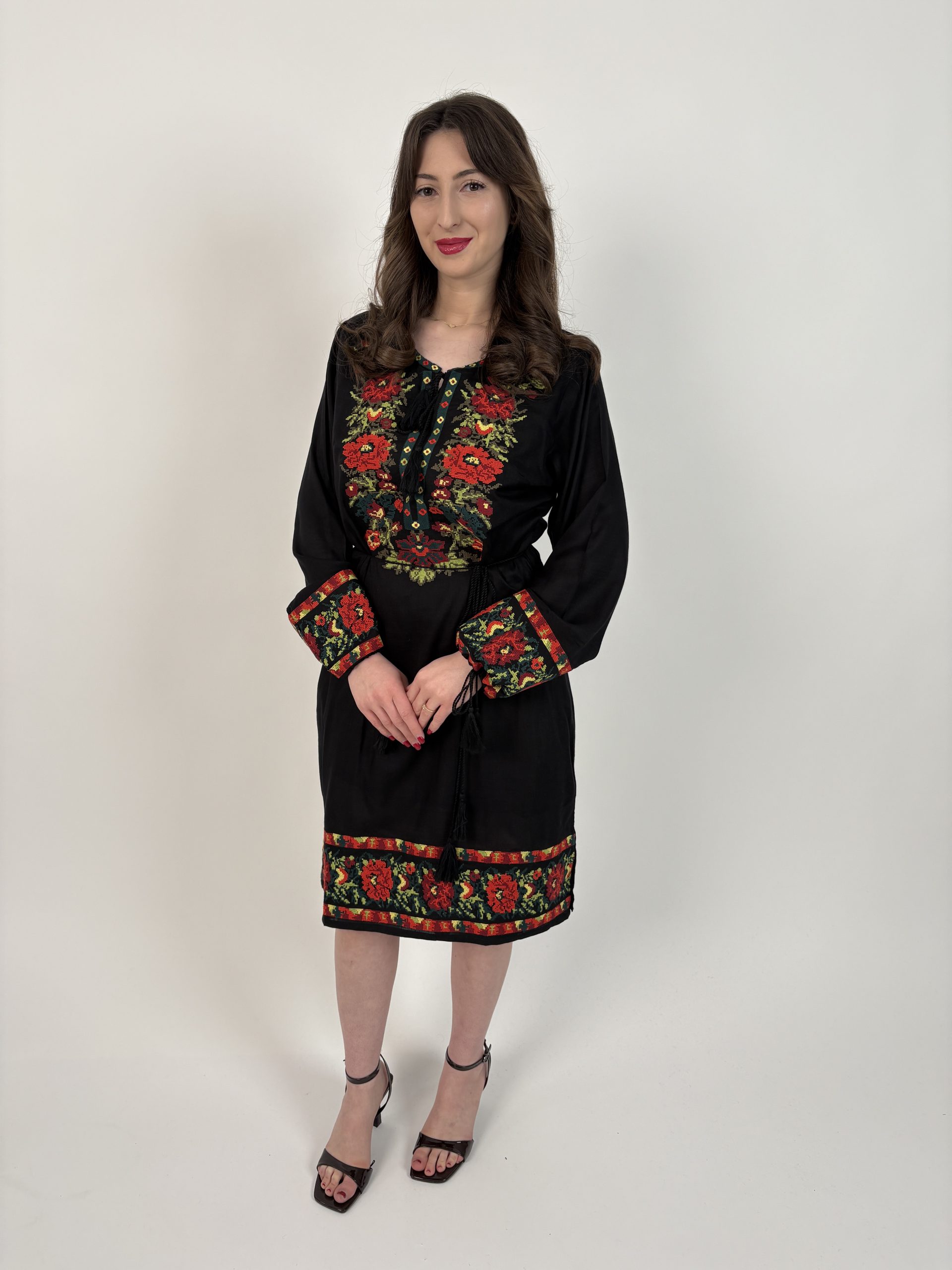 Rochie tradițională femei TM2195 motive florale - XXL