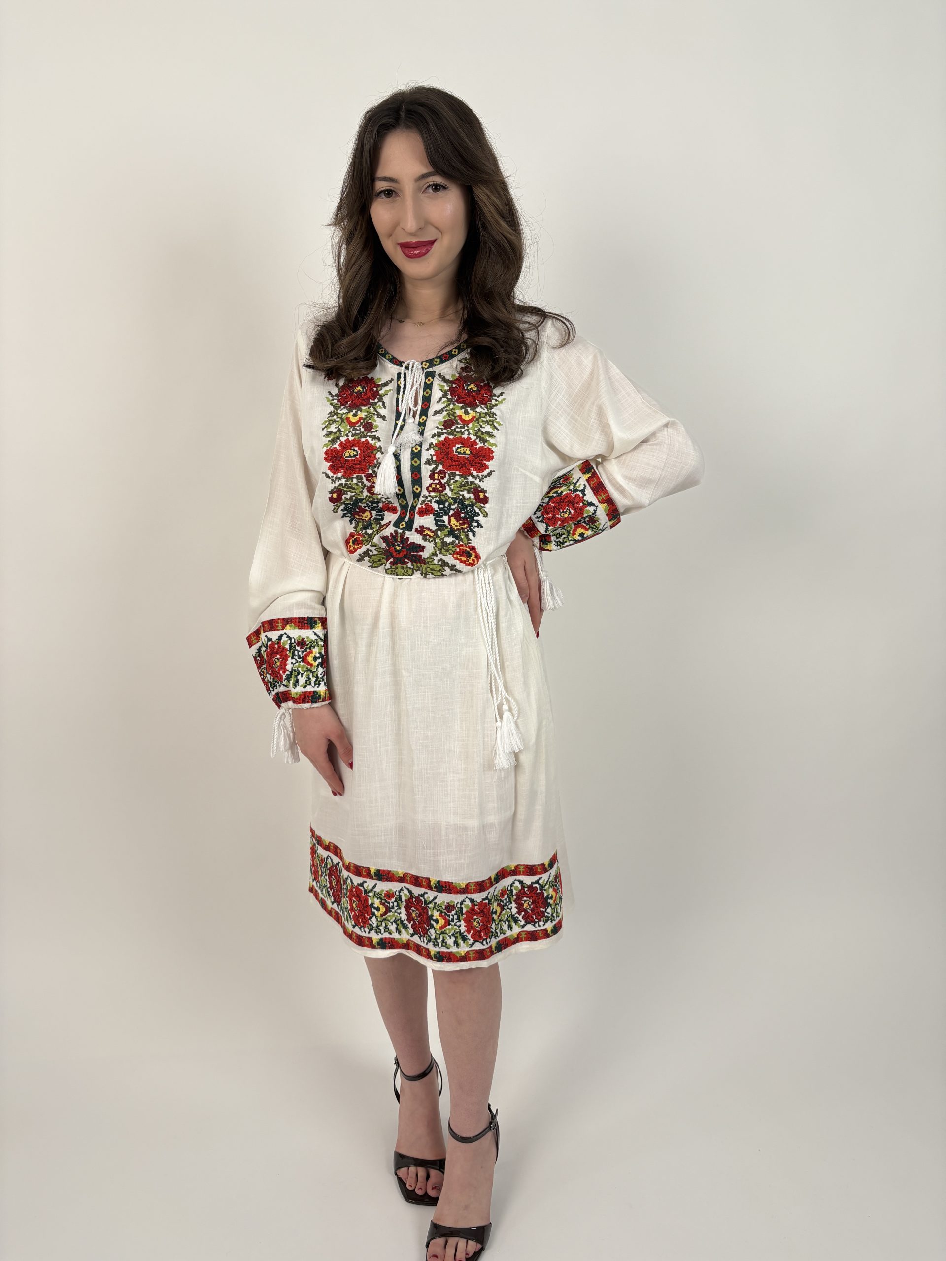 Rochie tradițională femei TM2199 motive florale - XL