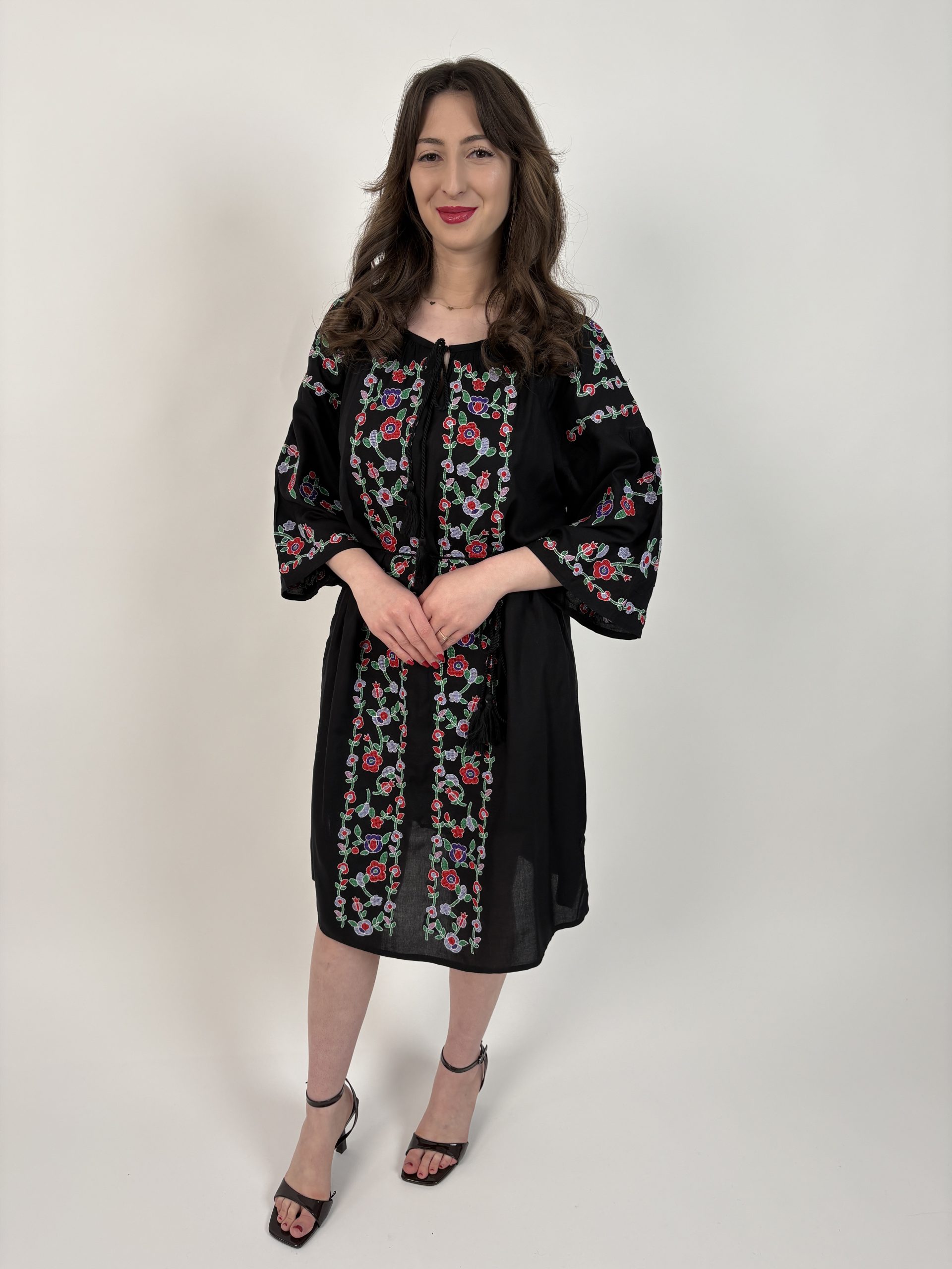 Rochie tradițională femei TM2218 *motive florale* - 3XL