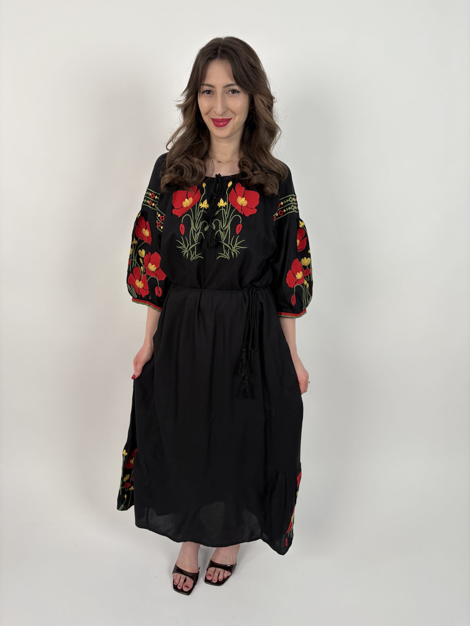 Rochie tradițională femei TM2228 *maci* - 3XL