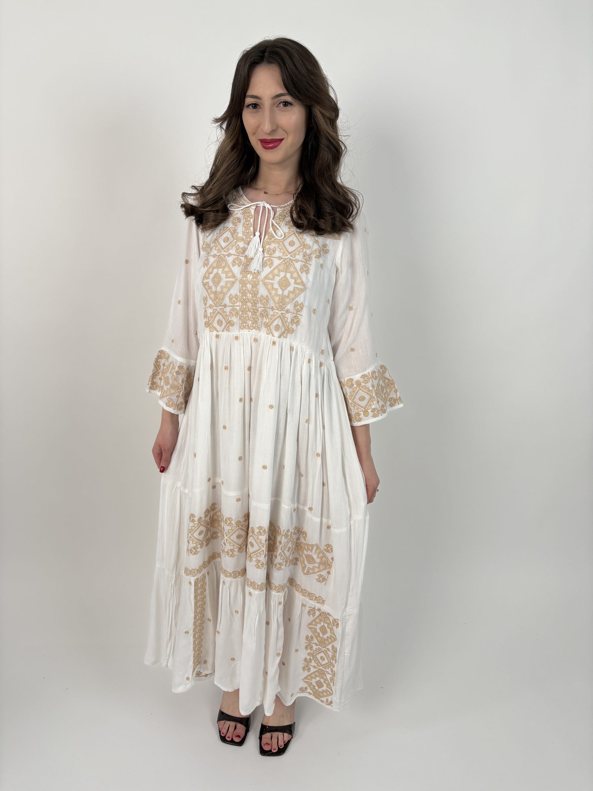 Rochie tradițională femei TM2229 *magie albă* - S