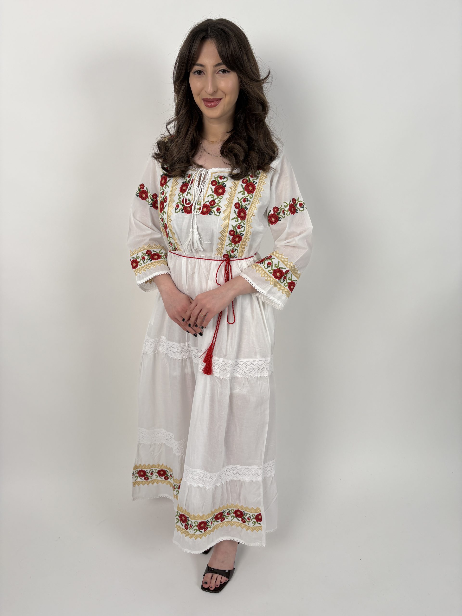 Rochie tradițională femei TM2252 -motive florale- - XL