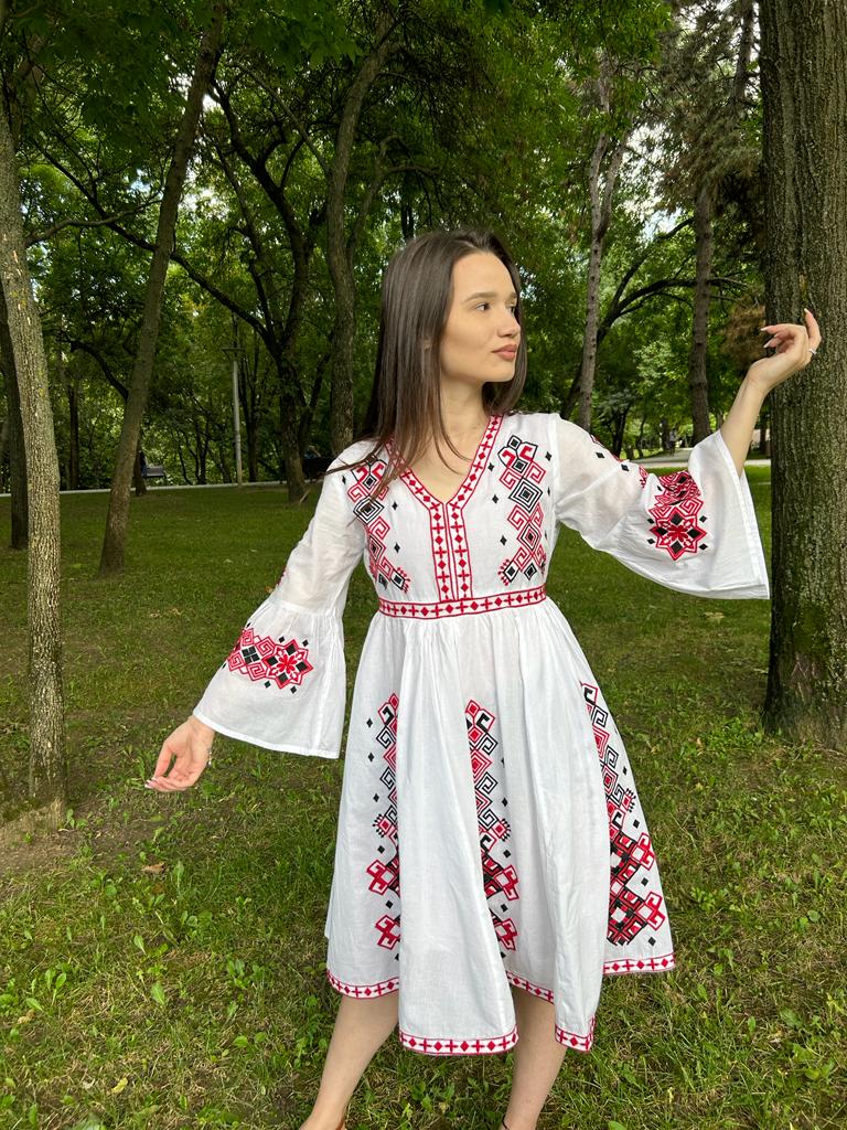 Rochie tradițională femei TM237 motive geometrice - XL