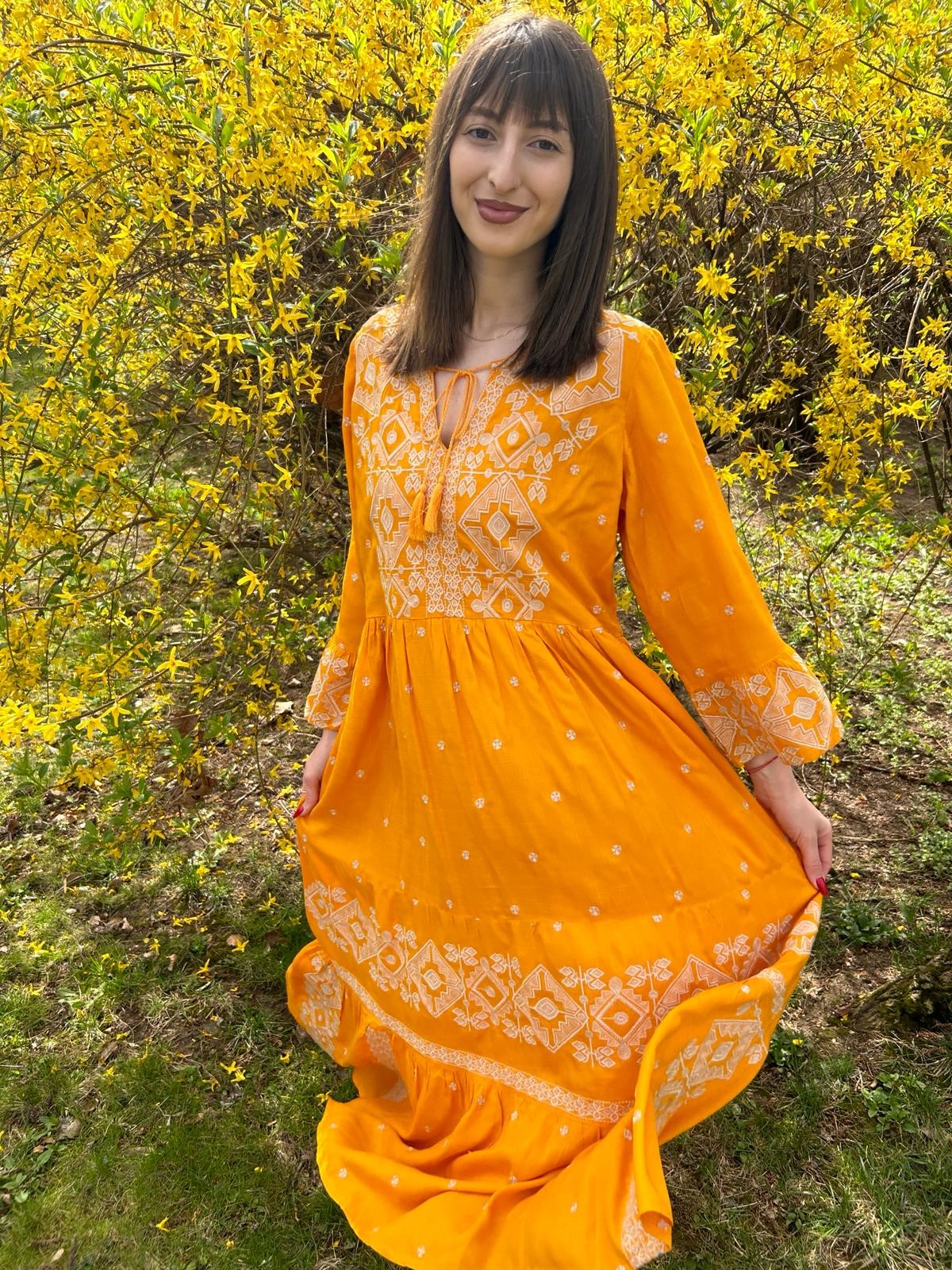 Rochie tradițională femei TM869 *raze de soare* - L