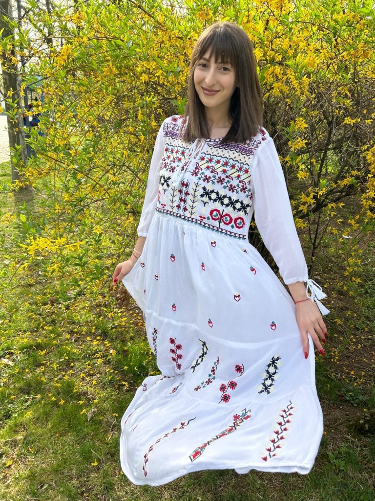 Rochie tradițională femei TM873 - magie albă - - S