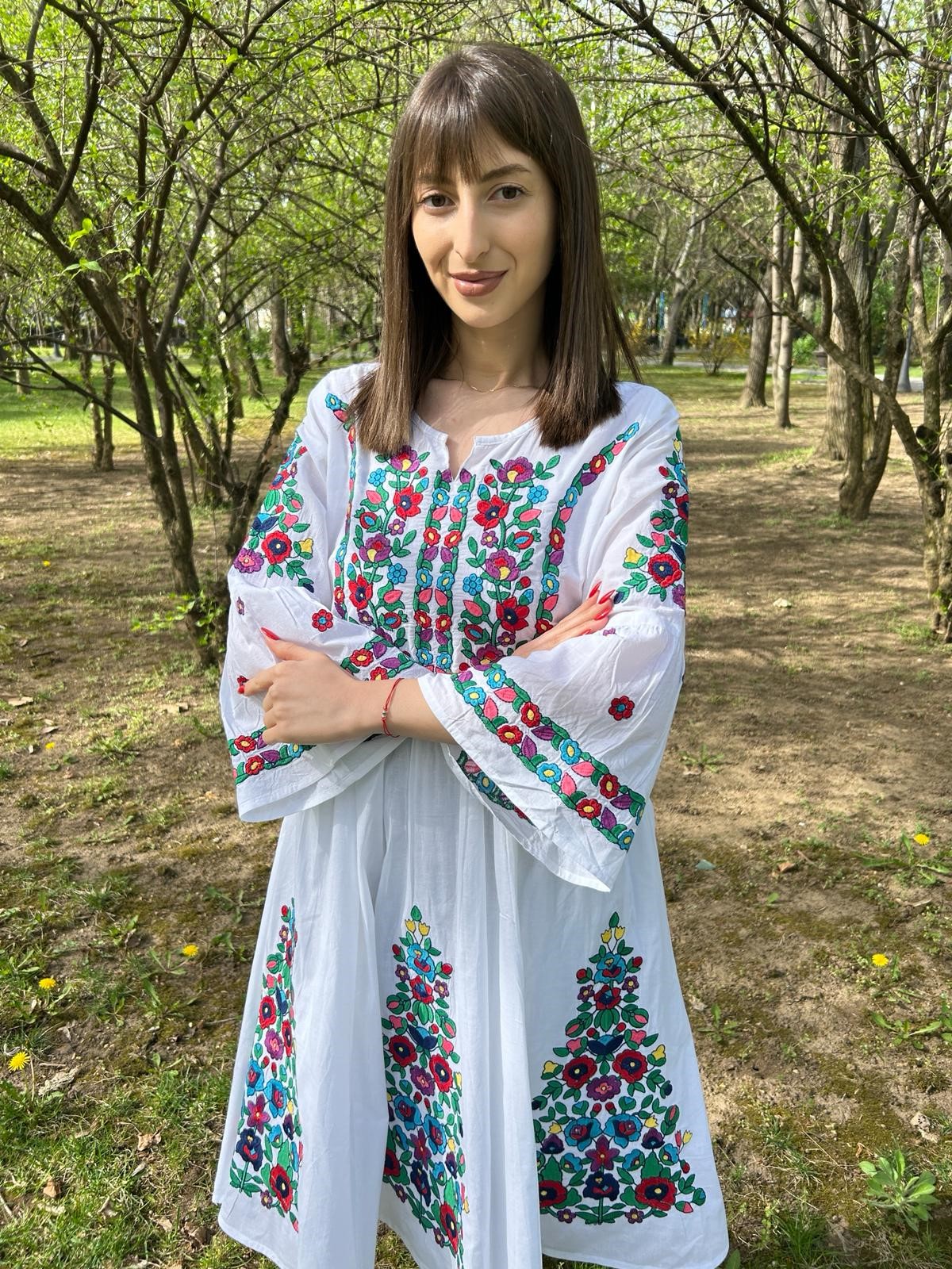 Rochie tradițională femei TM879 *motive florale* - M