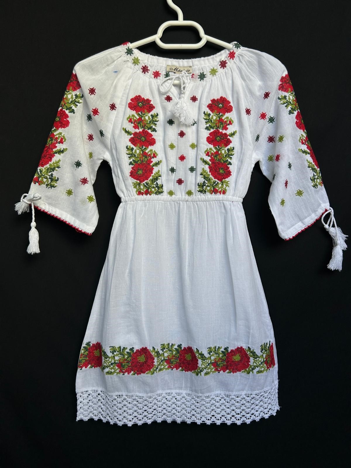 Rochie tradițională fete TM1250 motive florale - 8