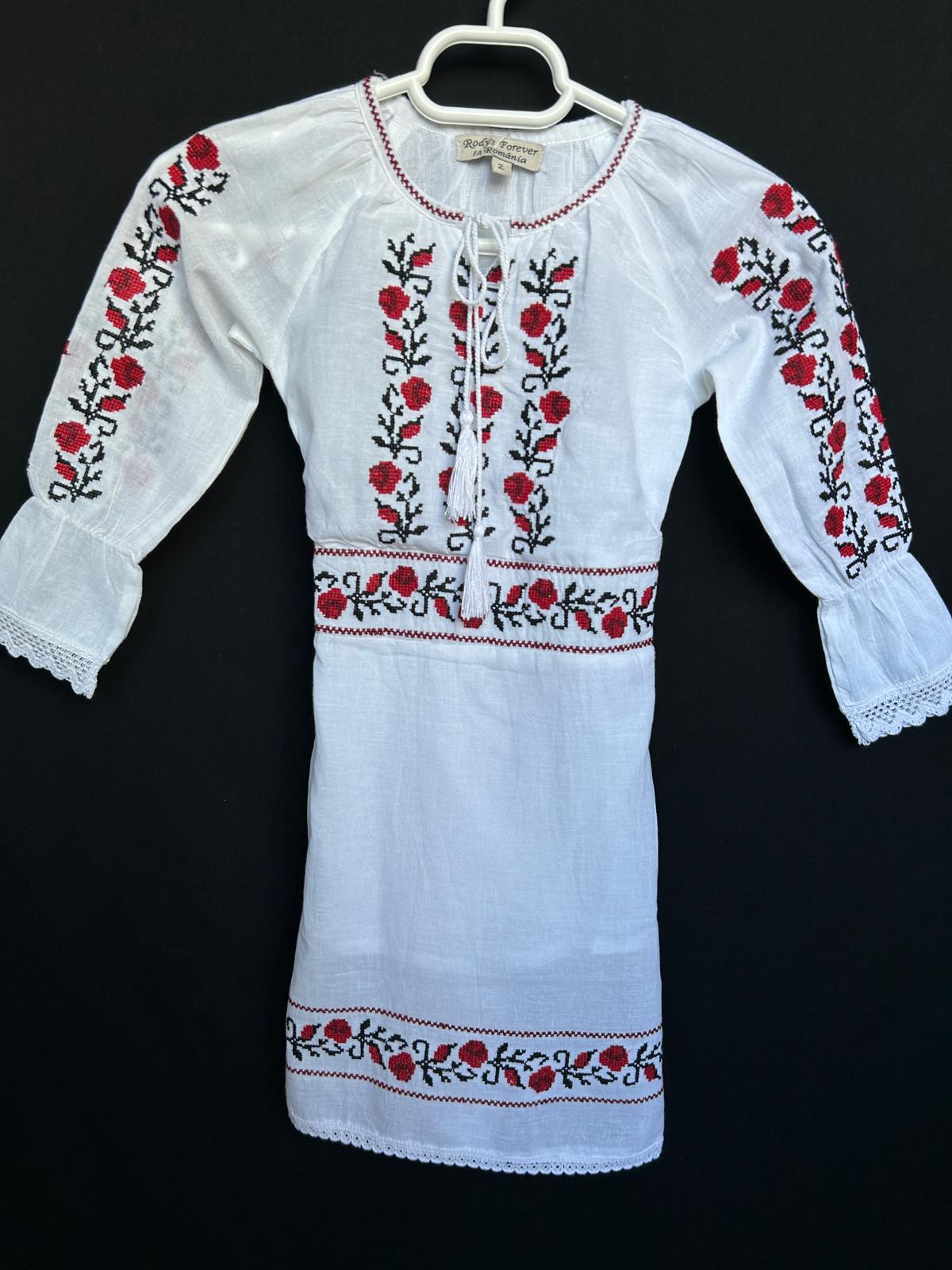 Rochie tradițională fete TM1287 *motive florale* - 2