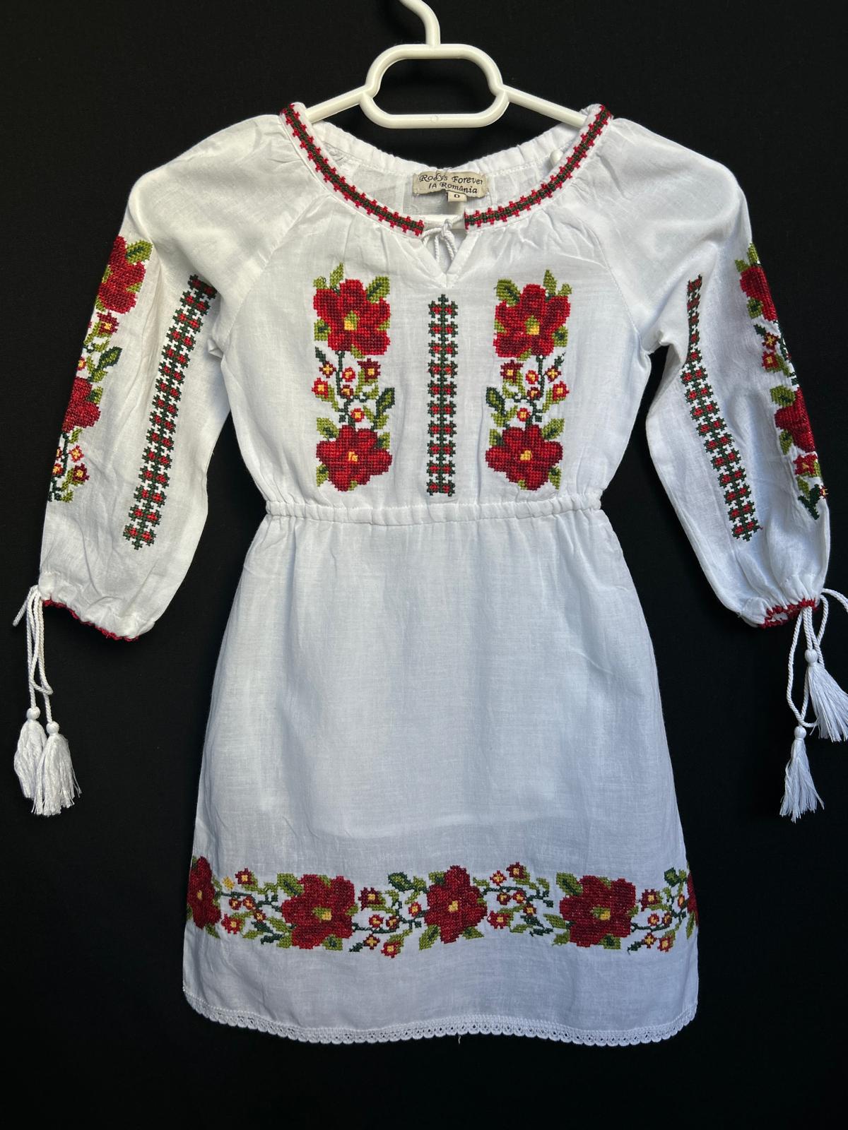 Rochie tradițională fete TM1297 *motive florale*