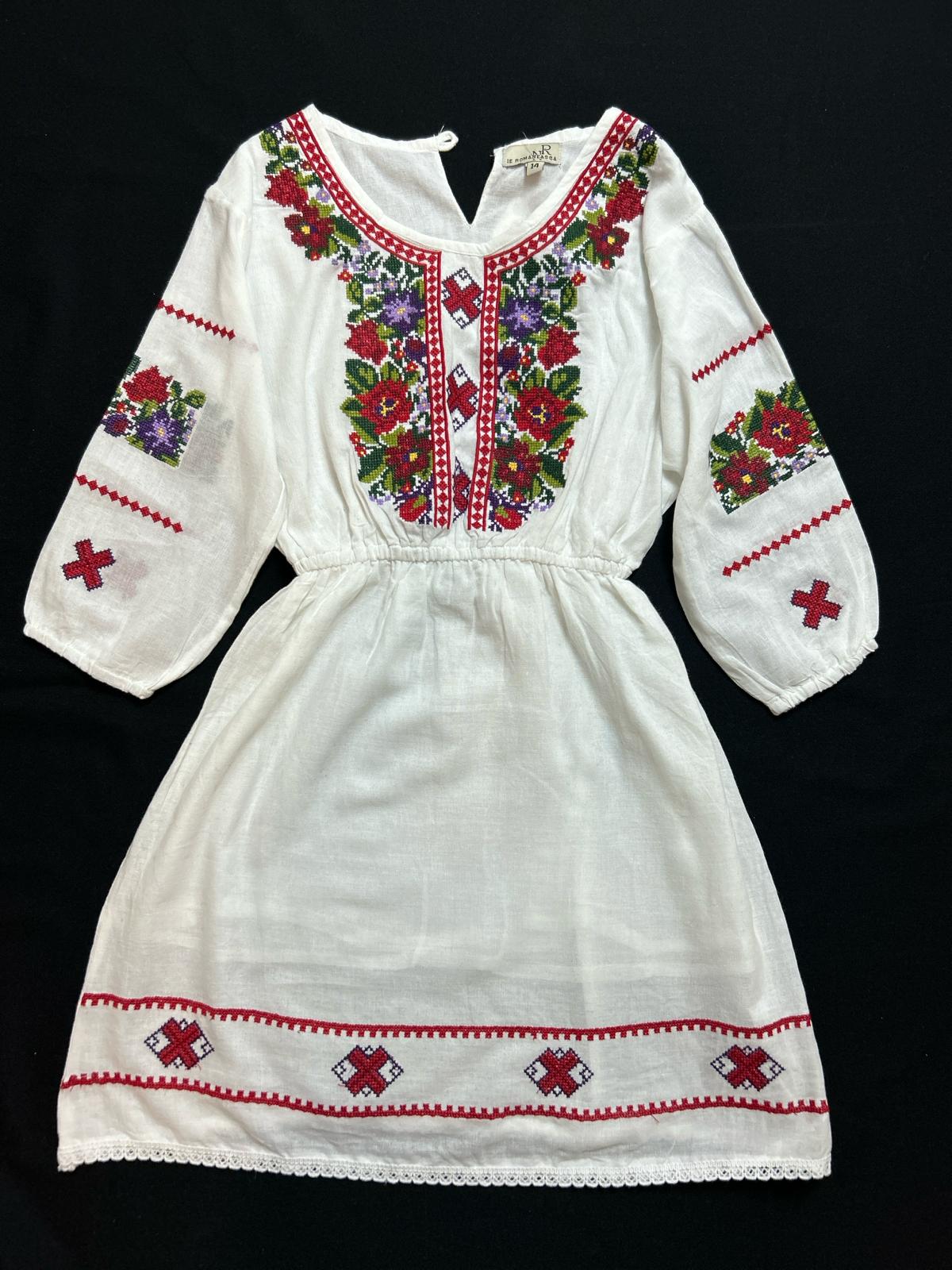 Rochie tradițională fete TM636 - motive florale - 14