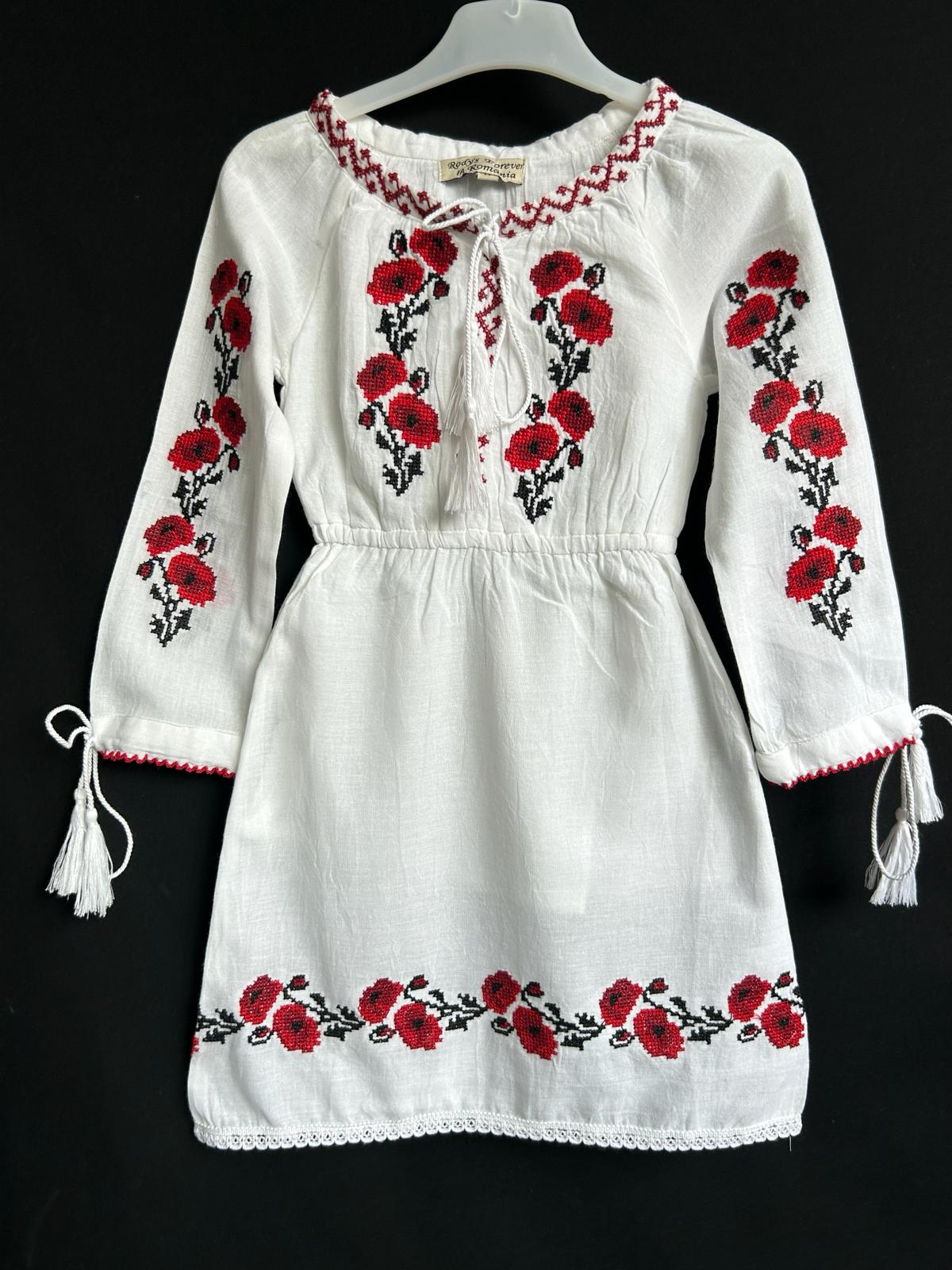 Rochie tradițională fete TM637 *maci* - 8