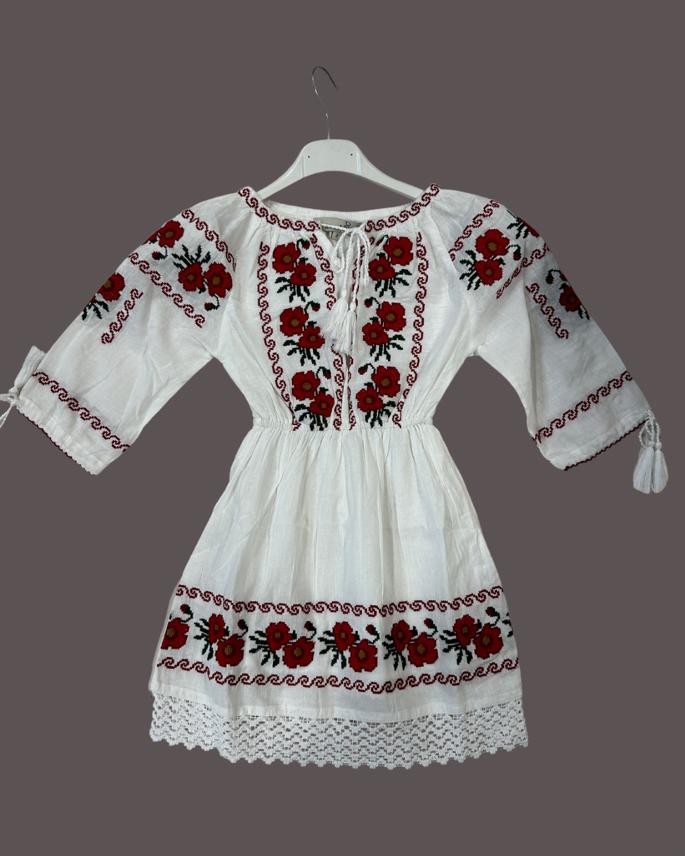 Rochie tradițională fete TM641 - motive florale - - 12