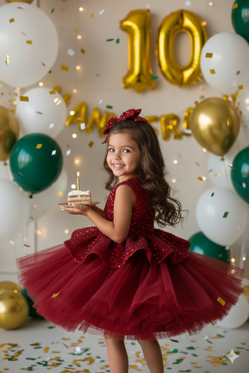 Rochie verde eleganta pentru fete, din dantela cu perle si paiete - Candy