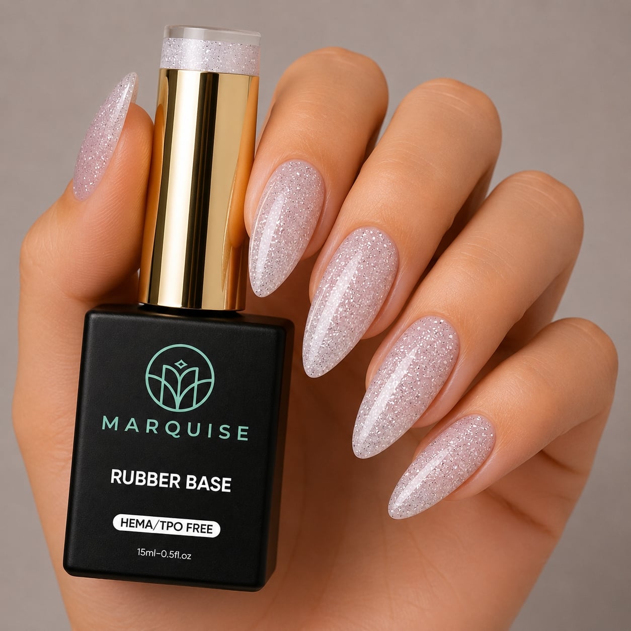 Rubber Base HEMA/TPO FREE, Marquise, Shimmer CBB112, 15 ml - poza 2