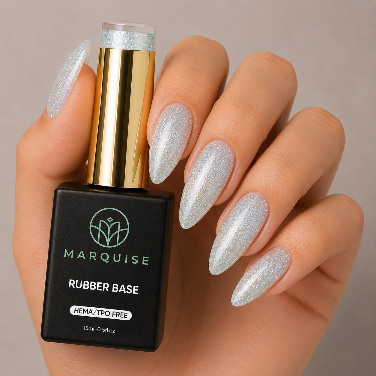 Rubber Base HEMA/TPO FREE, Marquise, Shimmer CBB115, 15 ml - poza 2