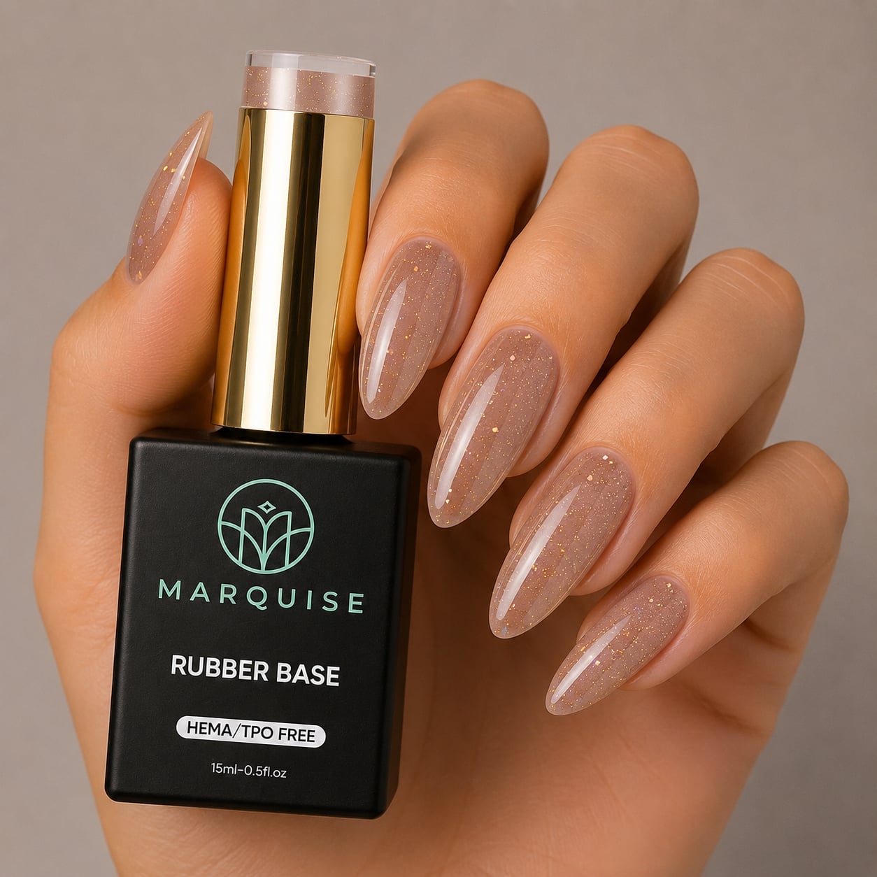 Rubber Base HEMA/TPO FREE, Marquise, Shimmer CBB116, 15 ml - poza 2