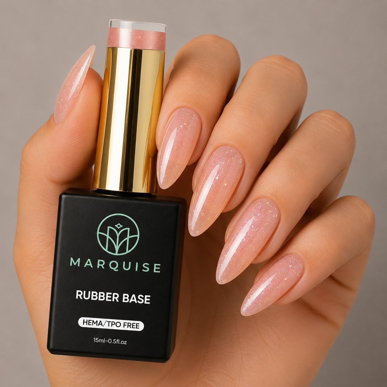 Rubber Base HEMA/TPO FREE, Marquise, Shimmer CBB118, 15 ml - poza 2