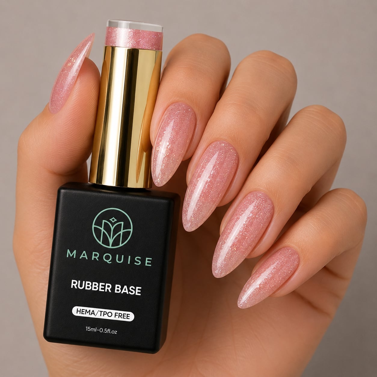 Rubber Base HEMA/TPO FREE, Marquise, Shimmer CBB124, 15 ml - poza 2