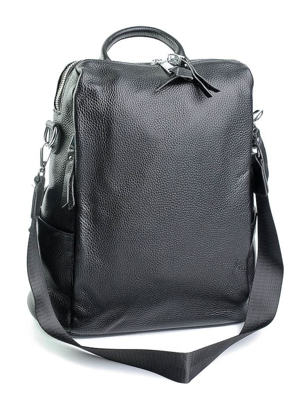 Rucsac dama, 8001, piele naturala, Negru - poza 1