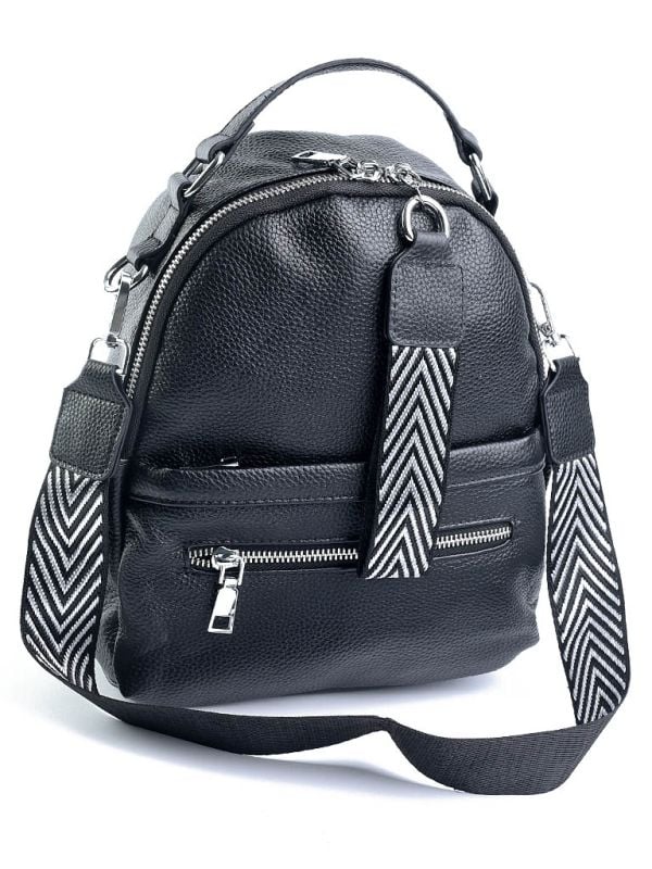 Rucsac dama, 8636, piele naturala, Negru