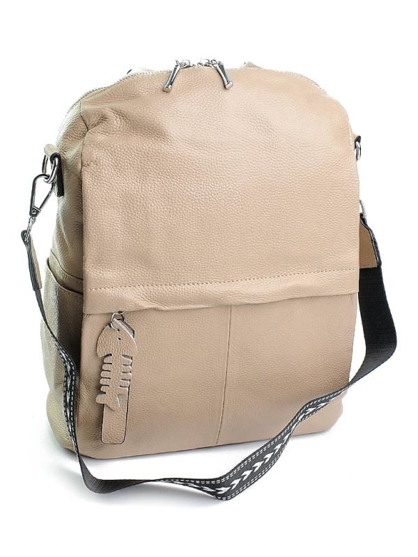 Rucsac dama, 900112, piele naturala, Crem - poza 1