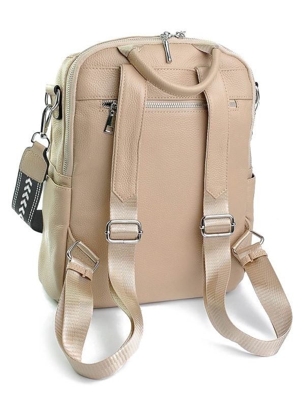 Rucsac dama, 900112, piele naturala, Crem - poza 2