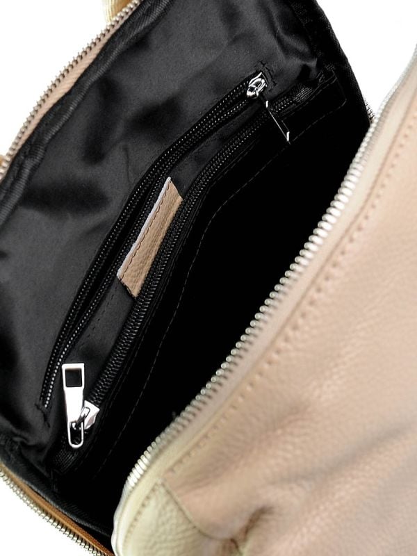 Rucsac dama, 900112, piele naturala, Crem - poza 3
