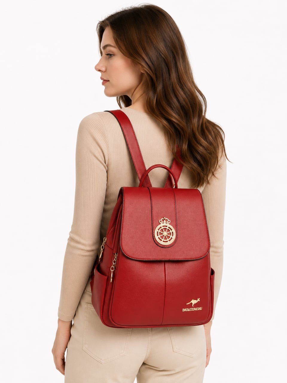 Rucsac dama Aleah GT2251, Rosu - poza 2