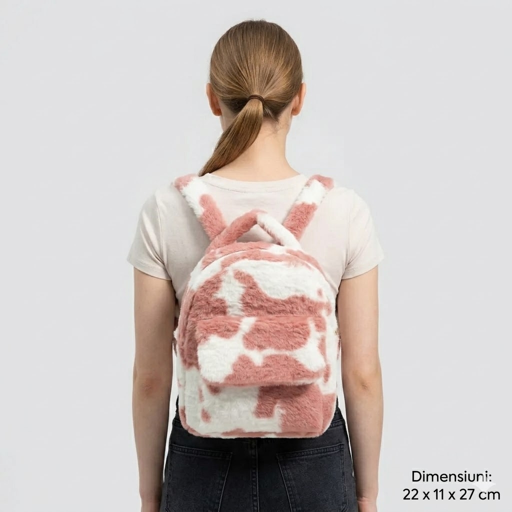 Rucsac dama, Arlenis GT3716, Roz/Alb - poza 2