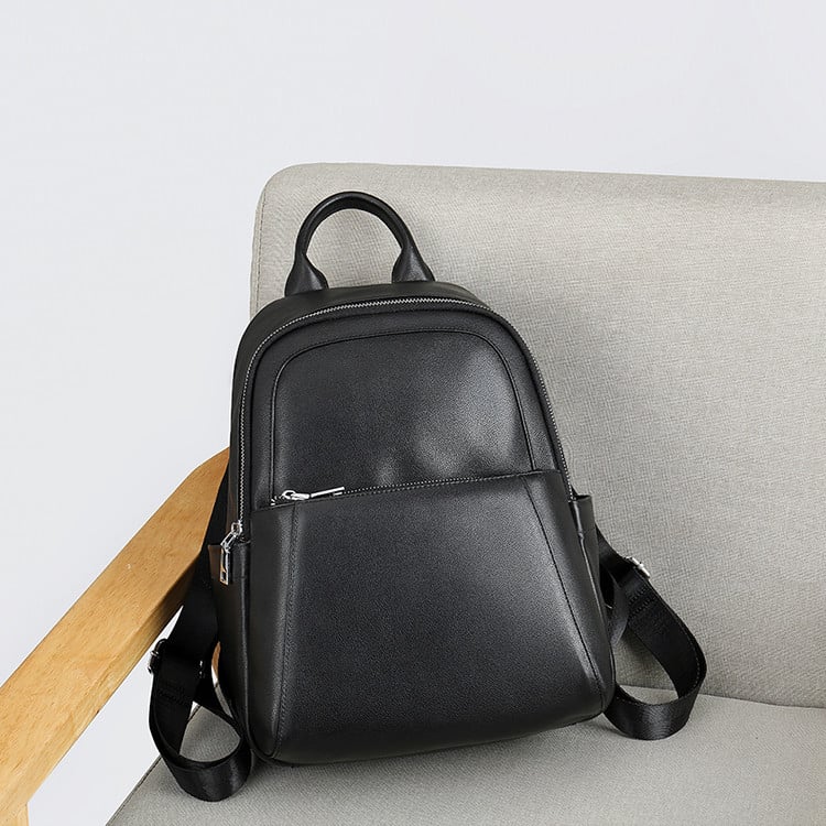 Rucsac dama, Cataluna GT2075, piele naturala, Negru - poza 1