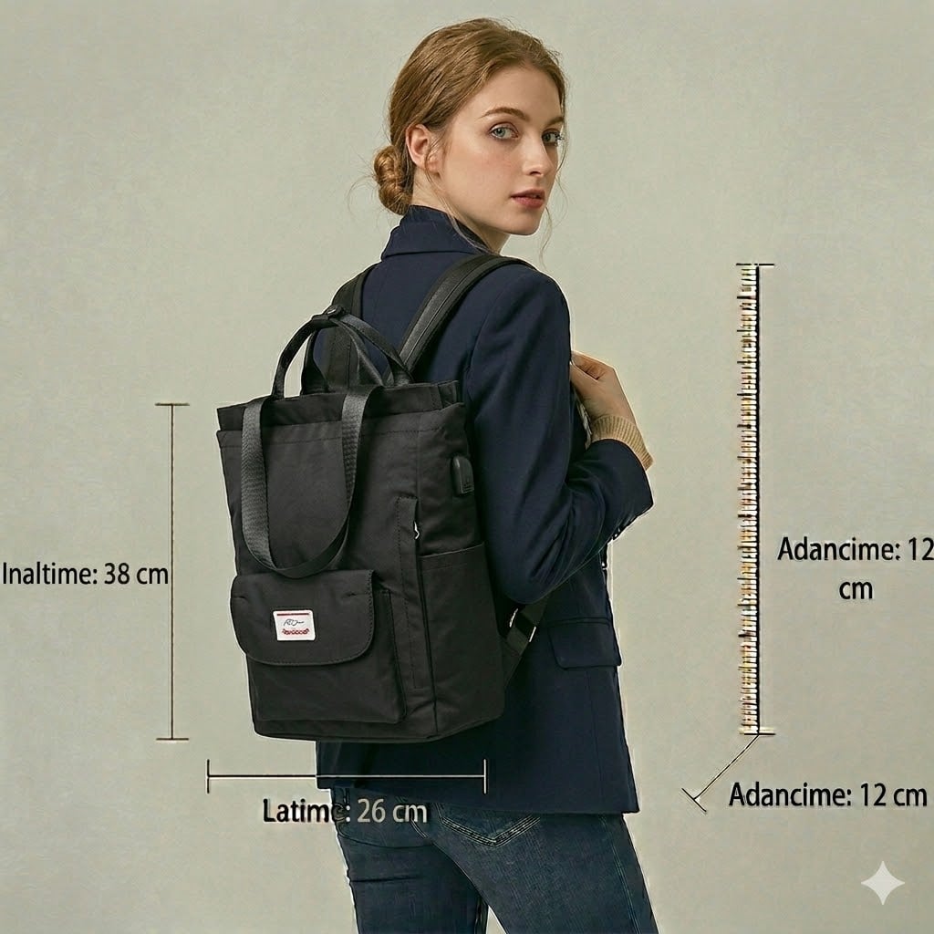Rucsac dama Cazimira, GT1926, model negru - poza 2