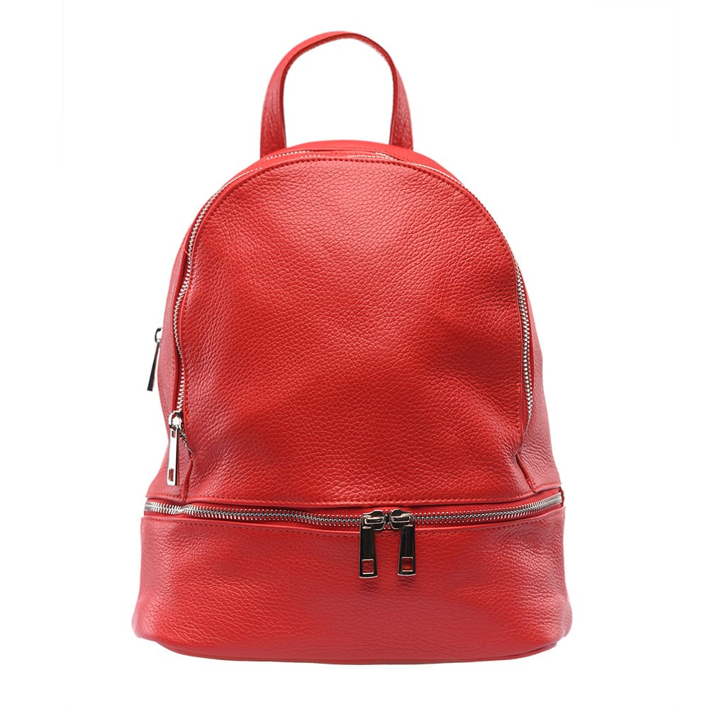 Rucsac damă din piele naturala rosu Suede