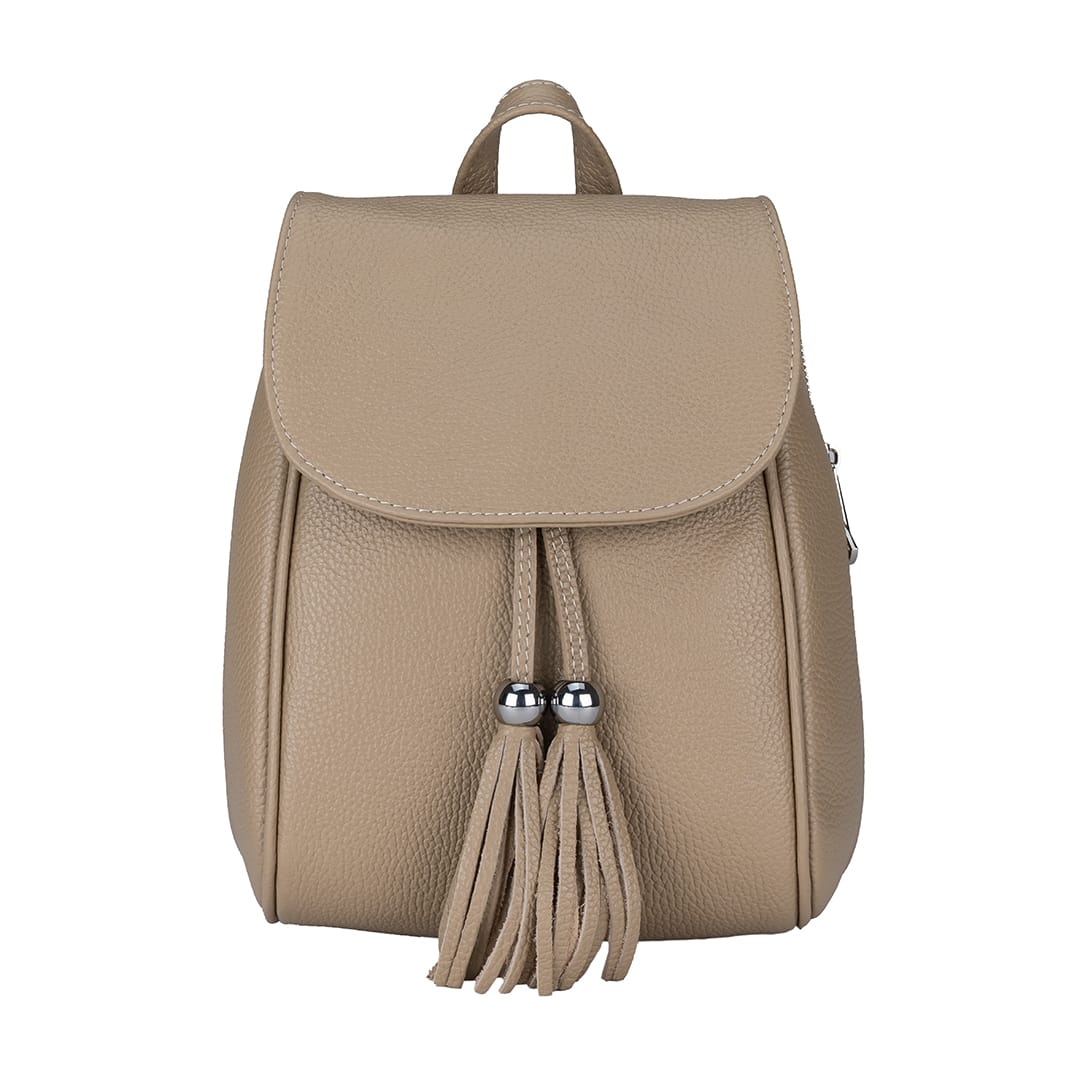 Rucsac damă din piele naturala taupe deschis Cris