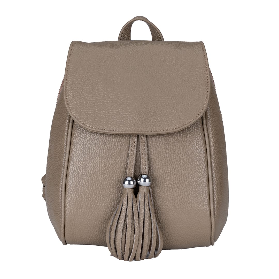 Rucsac damă din piele naturala taupe inchis Cris
