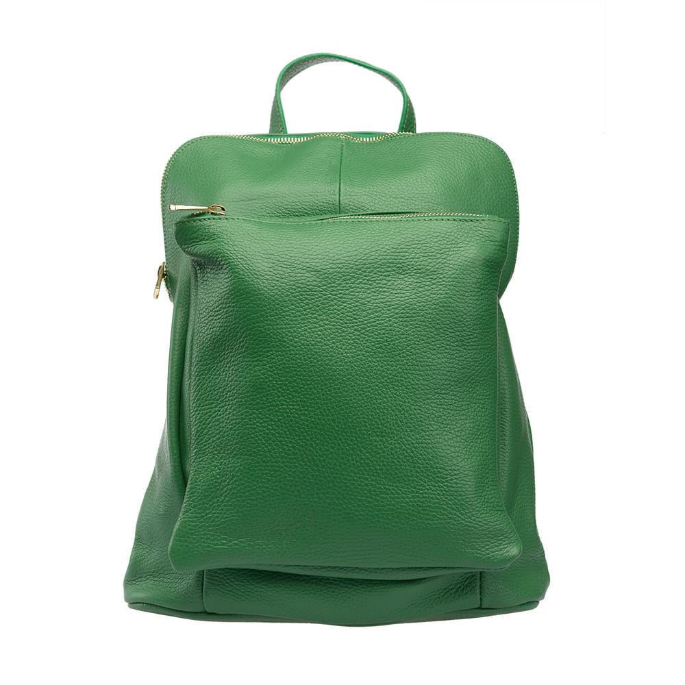 Rucsac damă din piele naturala verde Duality