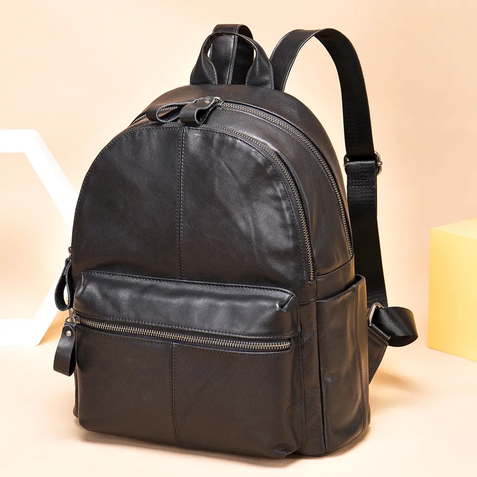 Rucsac dama, Kavindra GT2051, piele naturala, Negru - poza 4