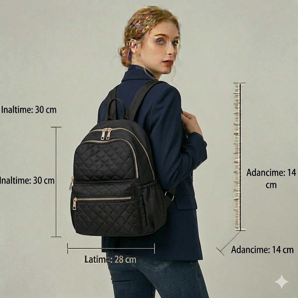 Rucsac dama Melli, GT1839, material textil, negru - poza 2