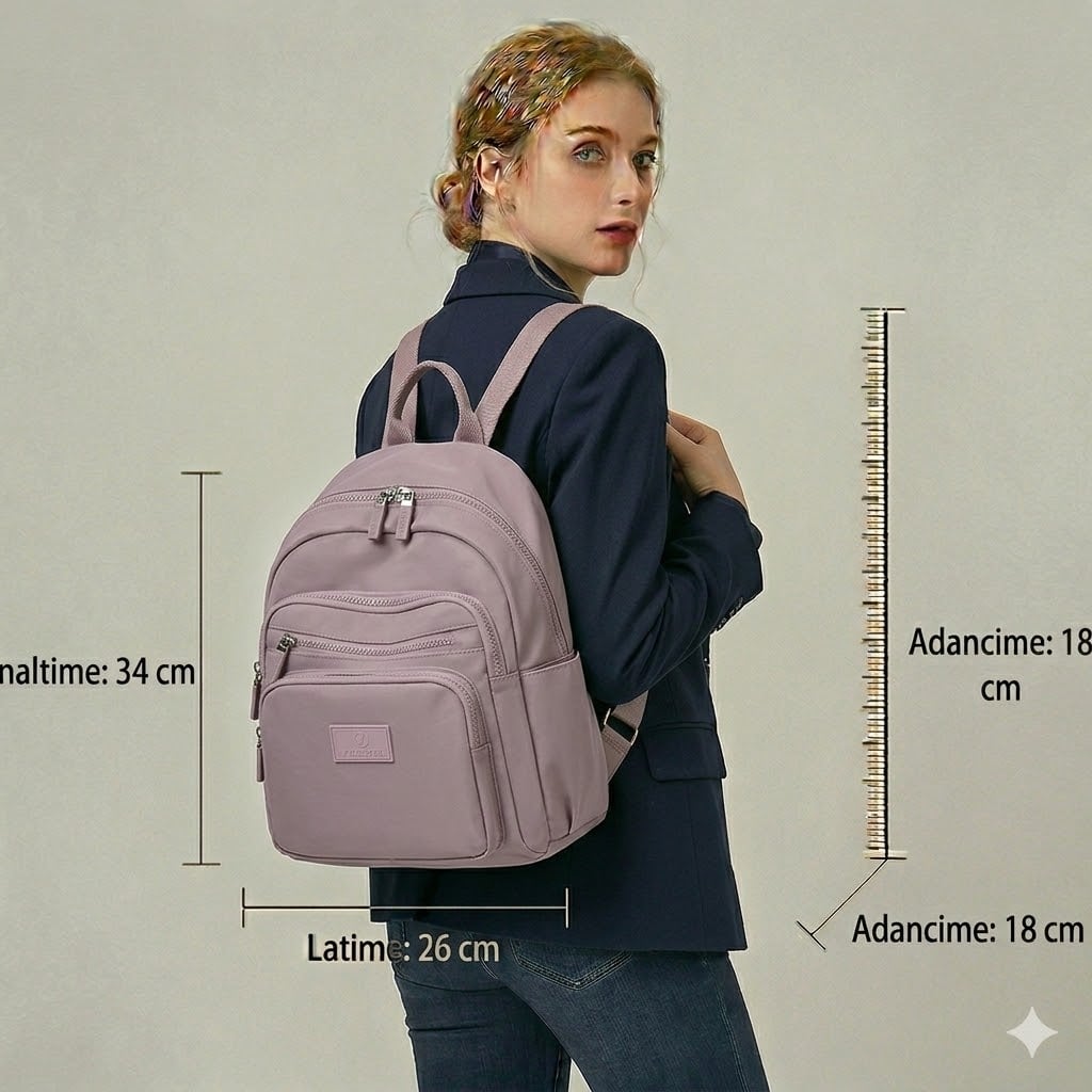 Rucsac dama Neli, GT1835, material textil, mov - poza 2
