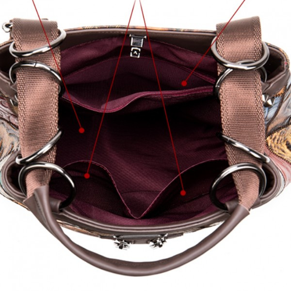 Rucsac dama Rina GT1040, piele naturala, multicolor - poza 5