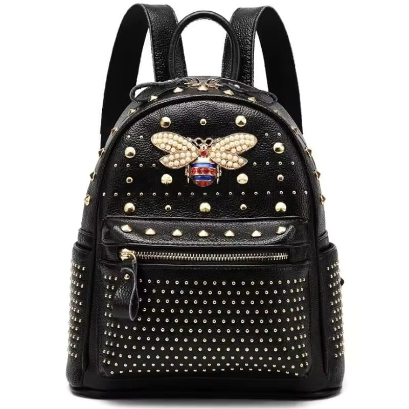 Rucsac dama, Soline GT3213, piele naturala, Negru - poza 1