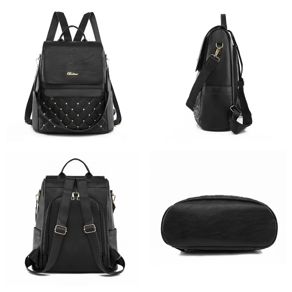 Rucsac de dama, Elanor GT2636, antifurt, Negru - poza 3