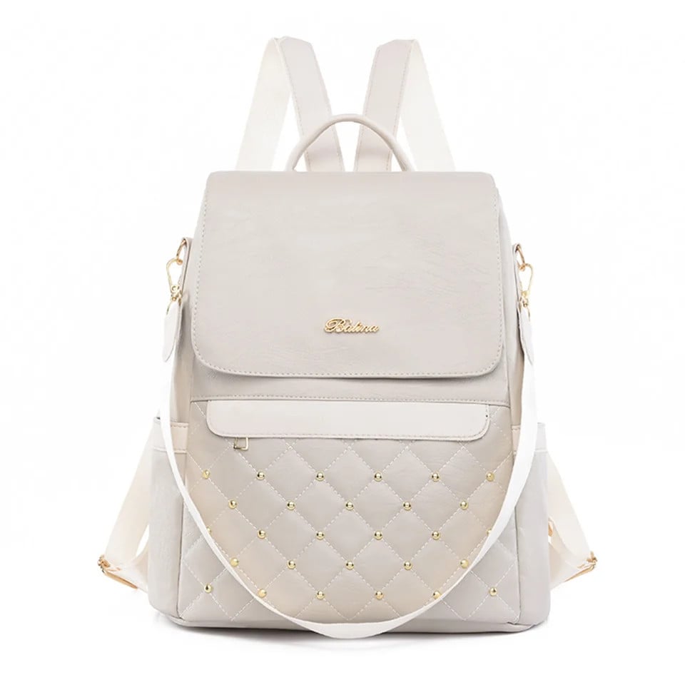 Rucsac de dama, Elanor GT2637, antifurt, Crem - poza 1